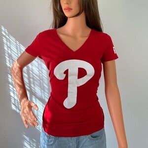 PINK Victoria's Secret Red V-Neck Tee